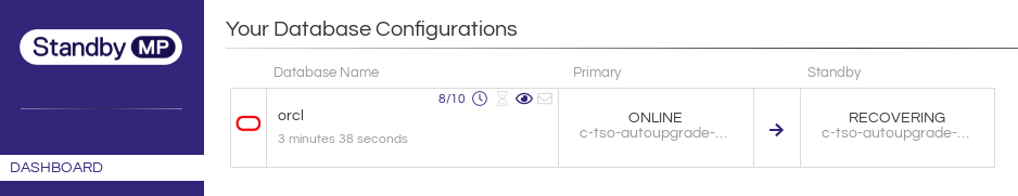 Screenshot Dbvisit Standby working oracle database configuration