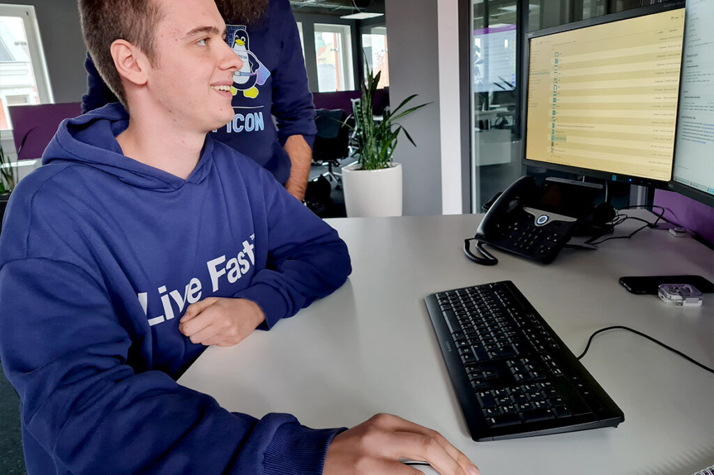 Max bei der Arbeit