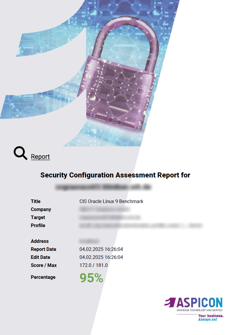 CIS Benchmark Report Beispiel Oracle Linux 9